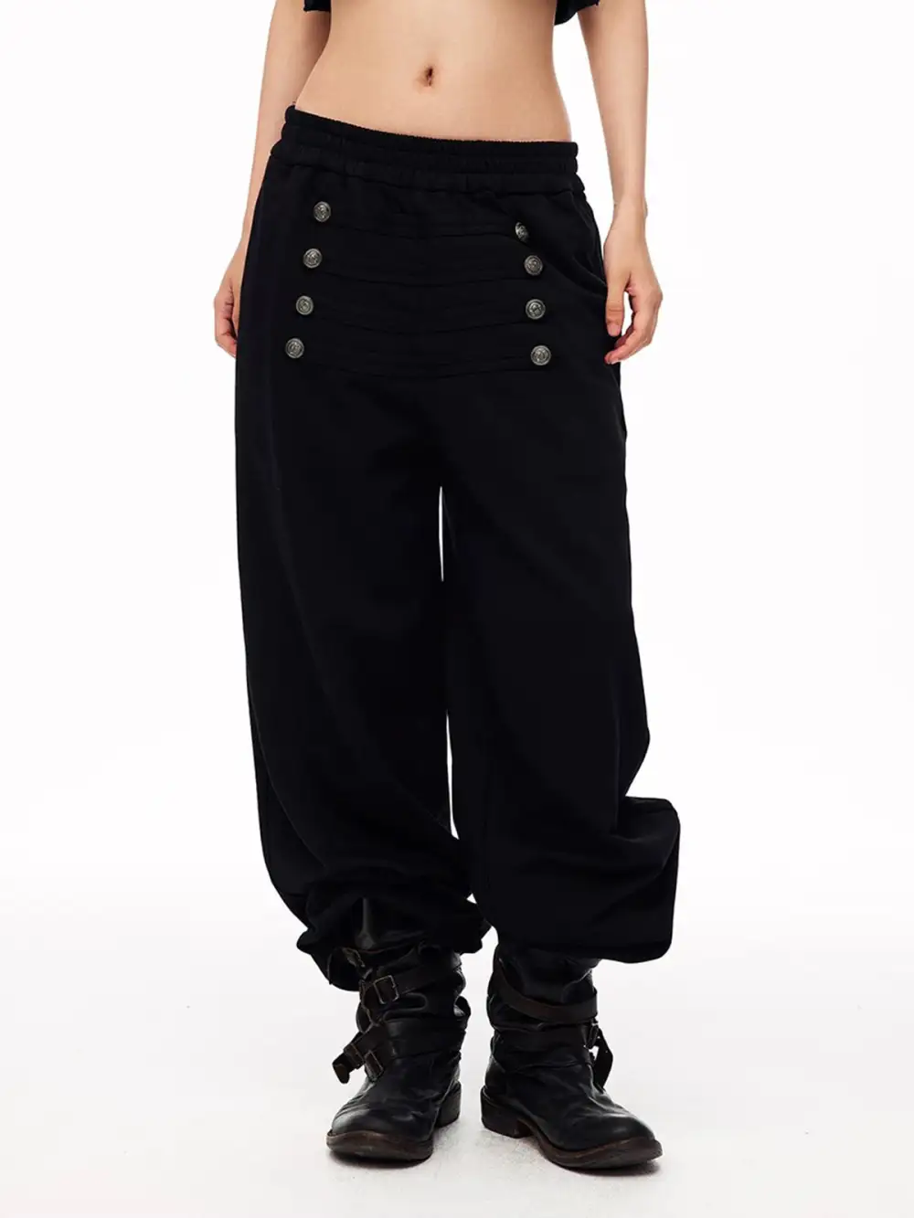Everyday Button-Detail Pants