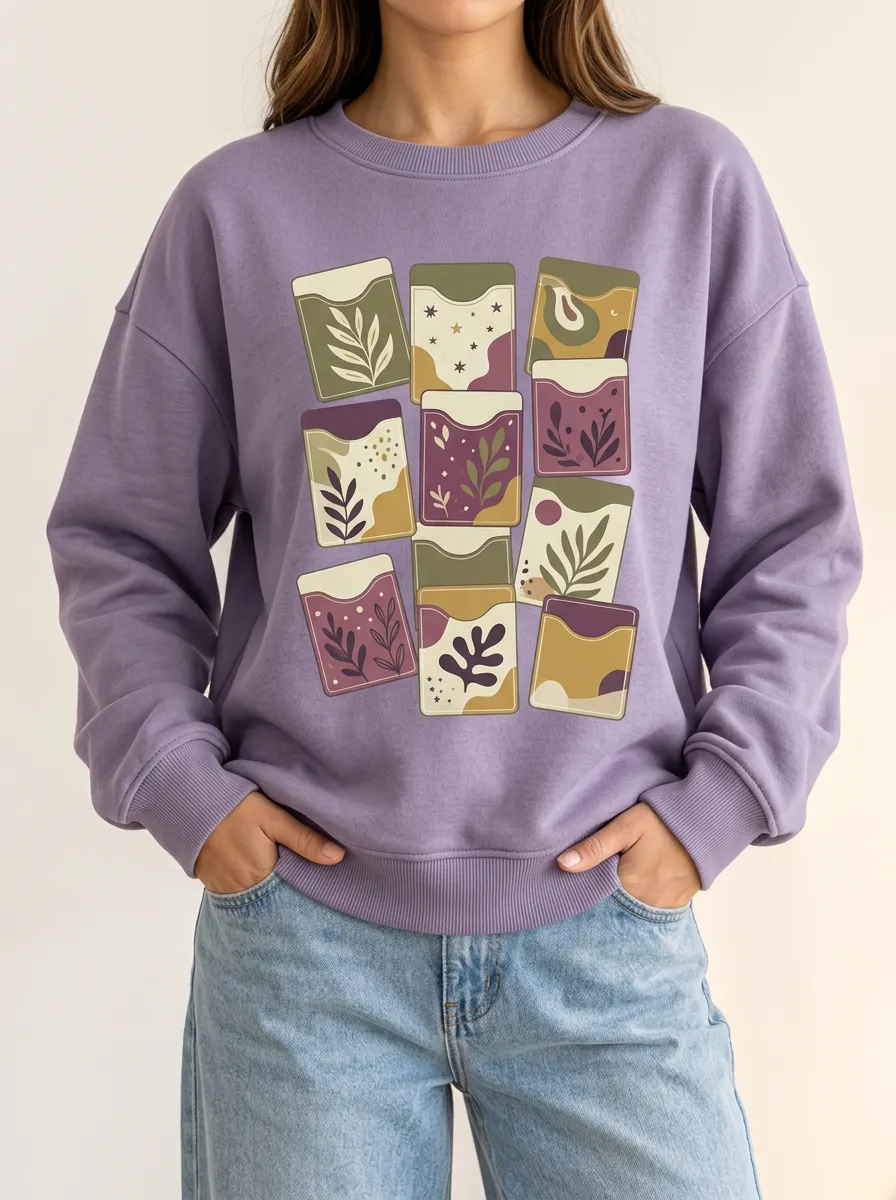 Abstract Botanical Composition Inspired Women's Graphic Hoodie