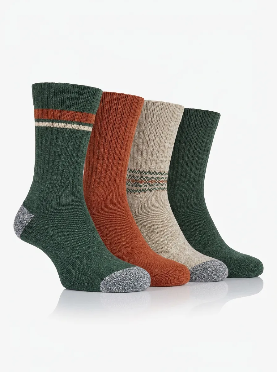Striped Vintage-Inspired Four-Pair Crew Socks