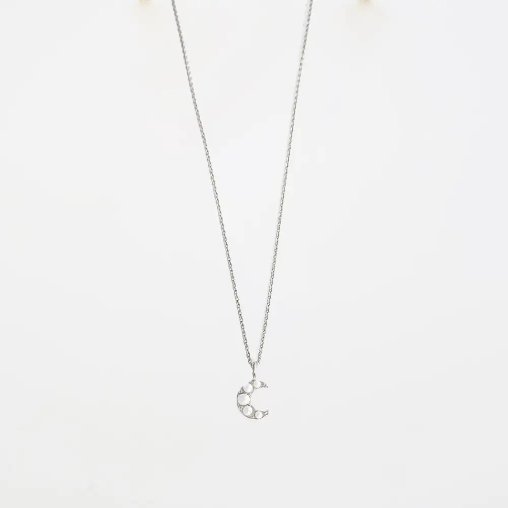 Pearl Moon Pendant Necklace