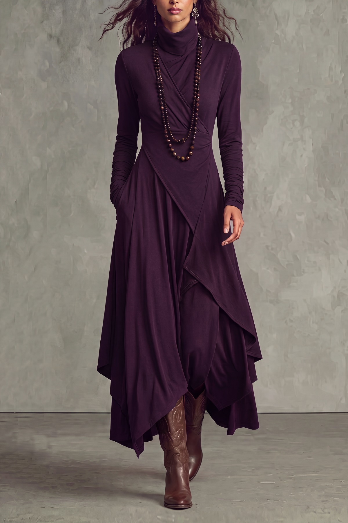 Flowing Textured Maxi Dress