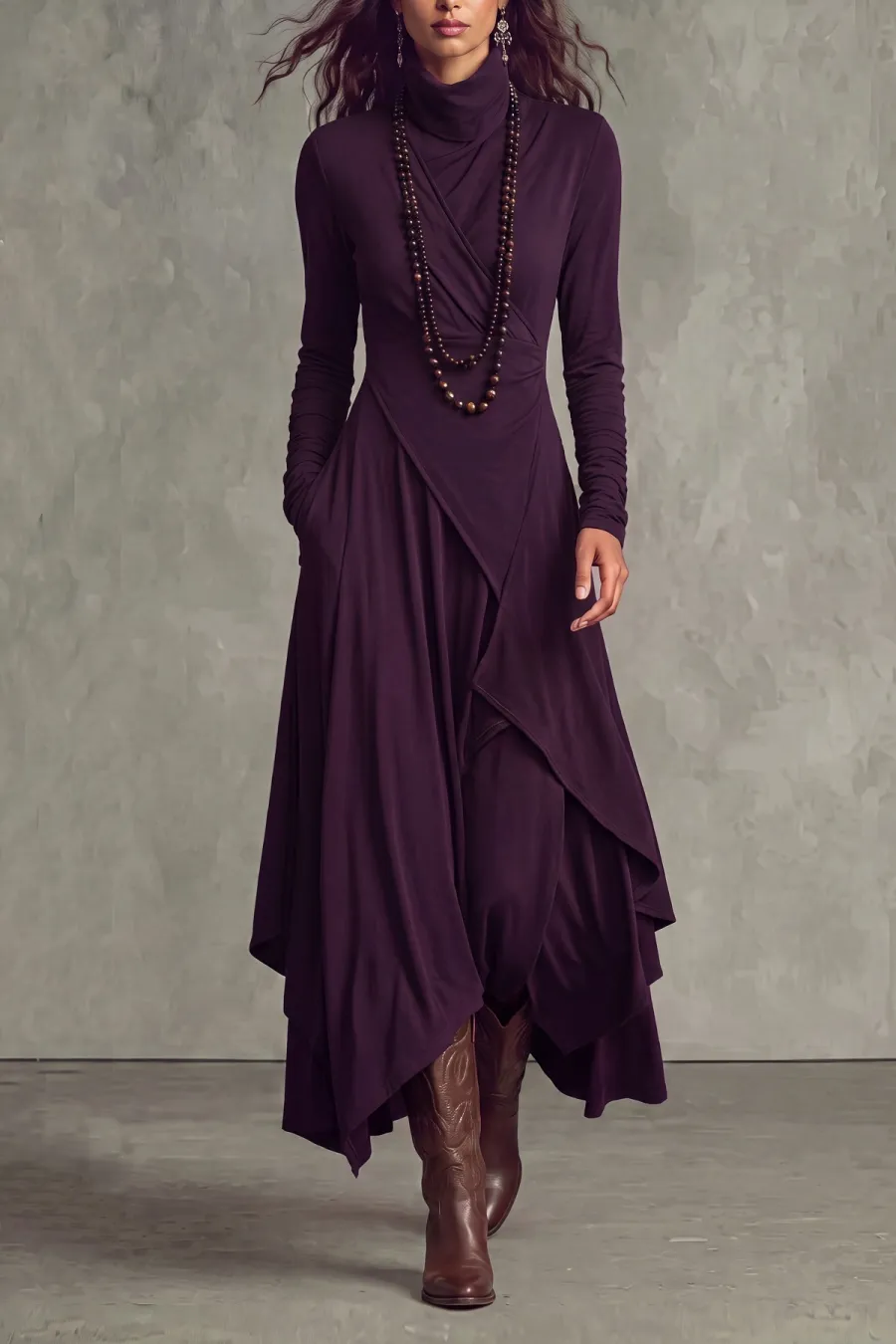 Flowing Textured Maxi Dress