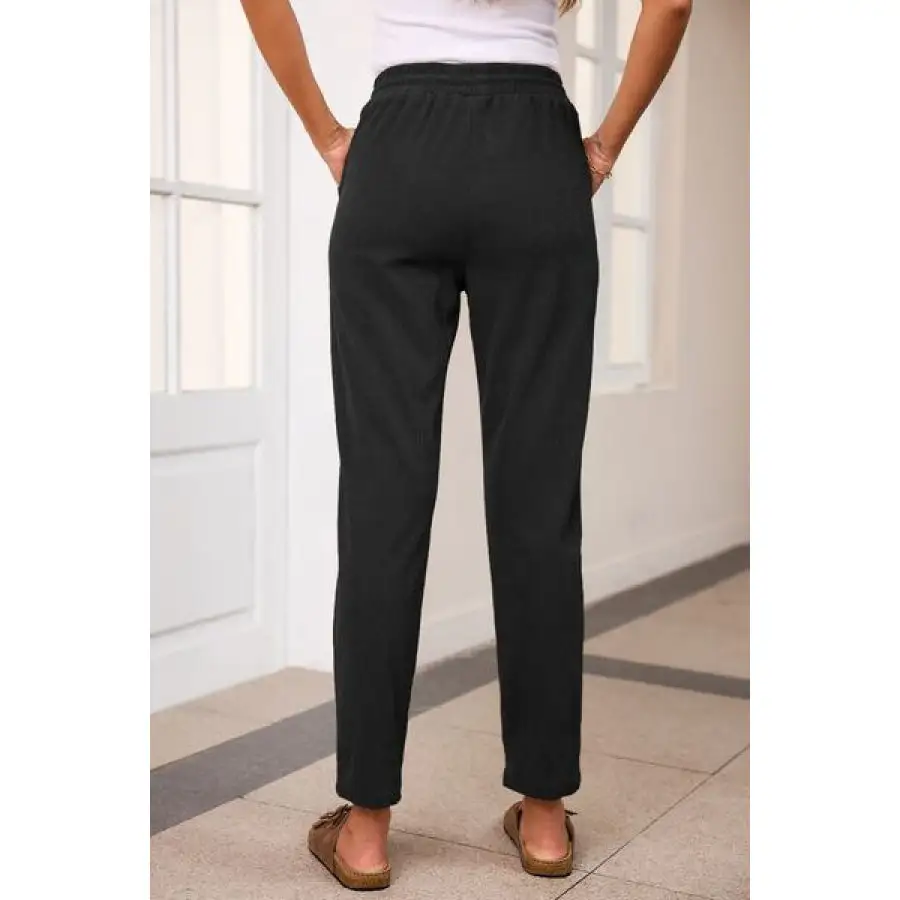 Classic Drawstring Straight Pants with Pockets