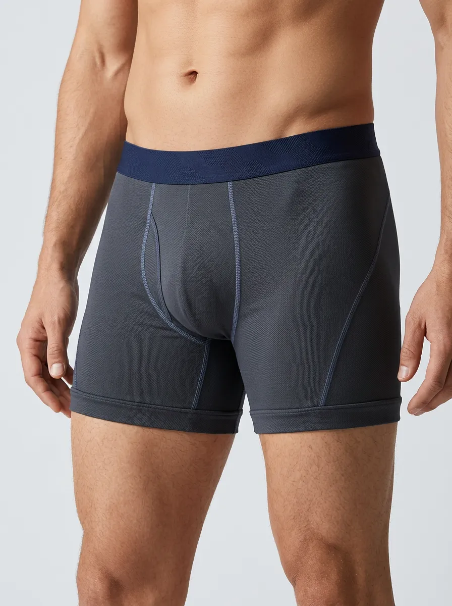 Supportive-Look Textured Performance Athletic Casual Look Men's Boxer Briefs