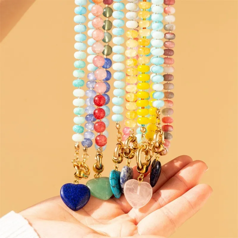 Mixed Stone Glass Necklace
