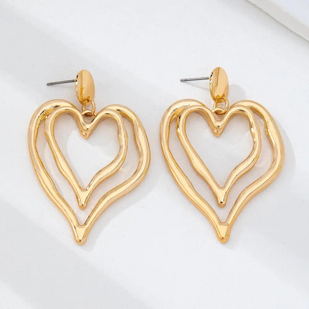 Double Layer Tone Heart Drop