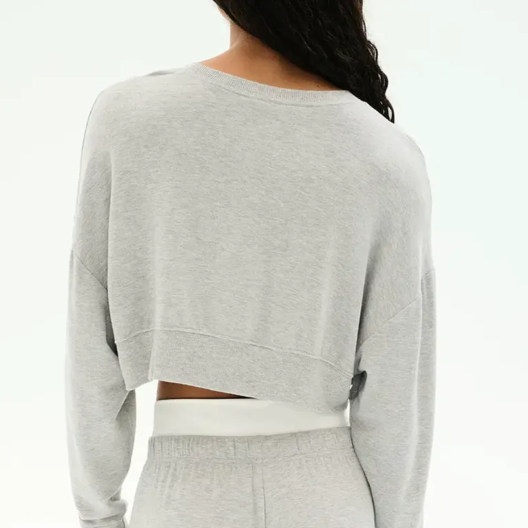 Cropped Athletic Fleece Sweatshirt
