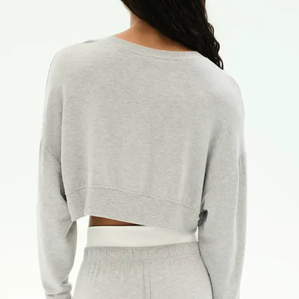 Cropped Athletic Fleece Sweatshirt