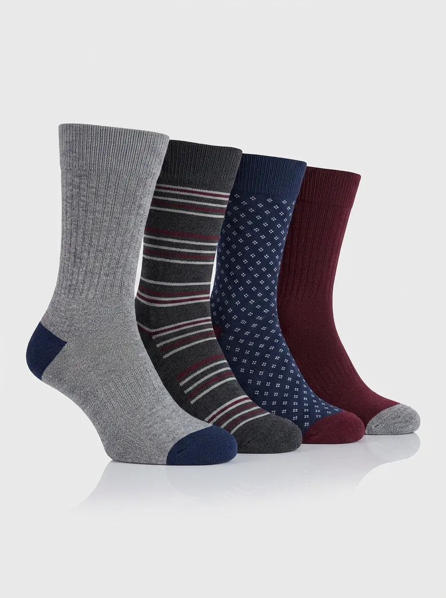 Men's Adventure-Print Four Pair Socks