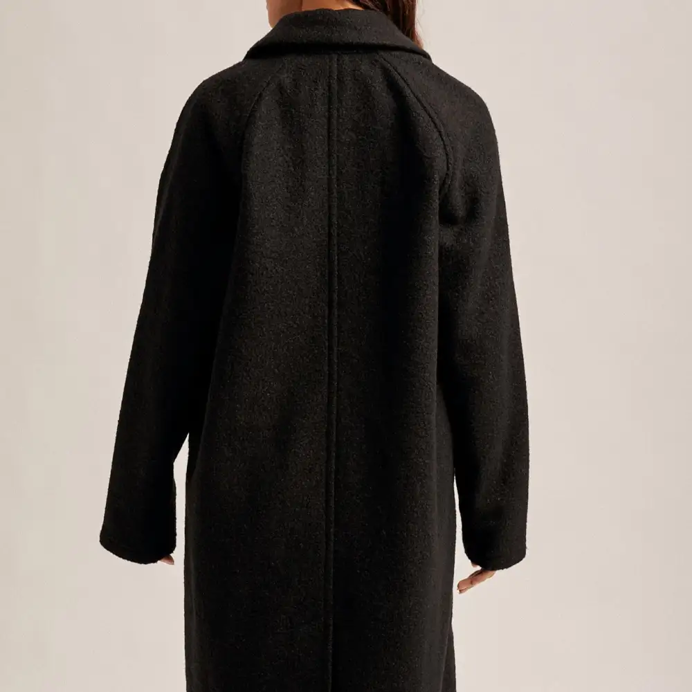 Button Down Textured Polyester Knit Coat
