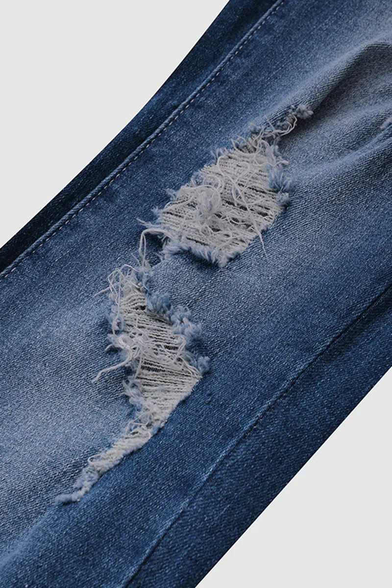 Distressed Low Rise Skinny Jeans