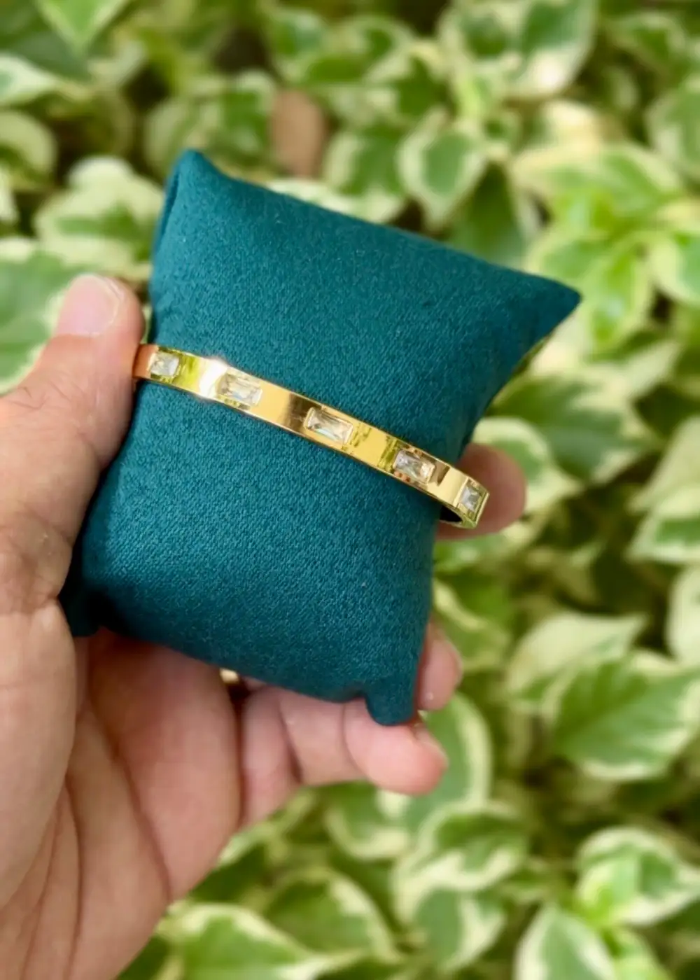 Crystal Line Elegance Cuff Bangle