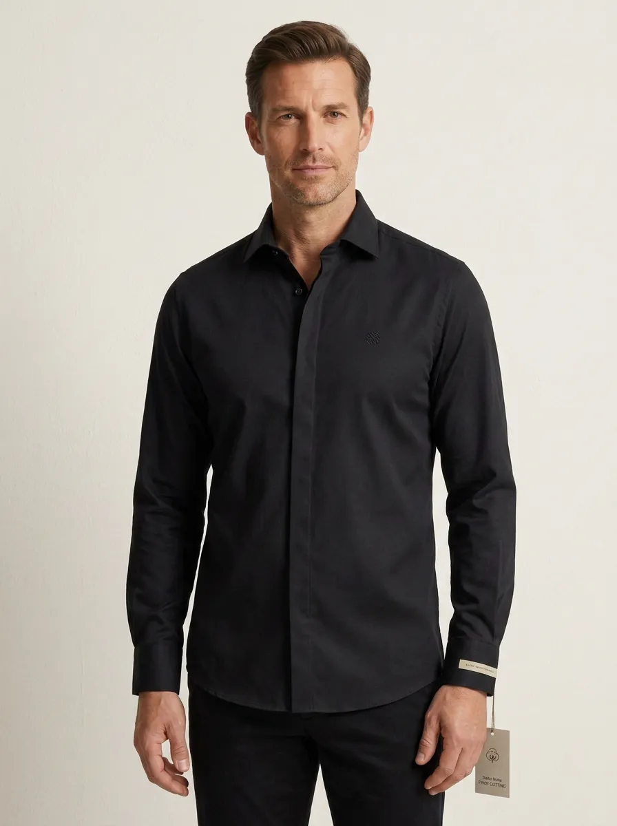 Men's Non-Iron Pure Cotton Light Blue Long Sleeve Shirt