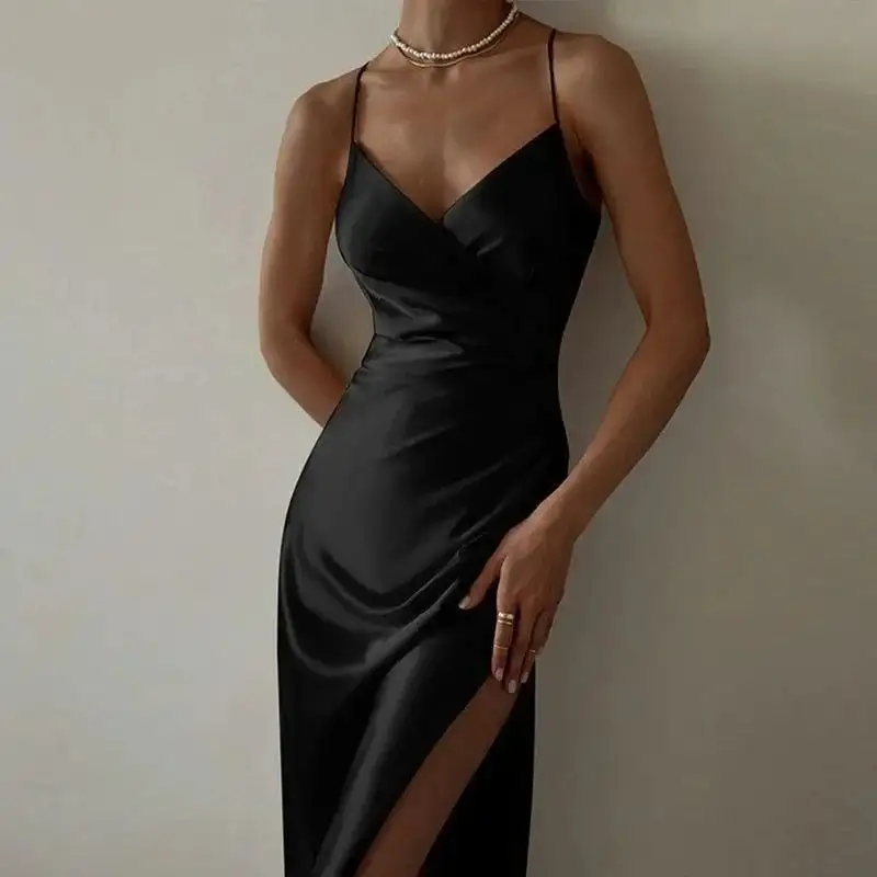Statement Satin Midi Dress