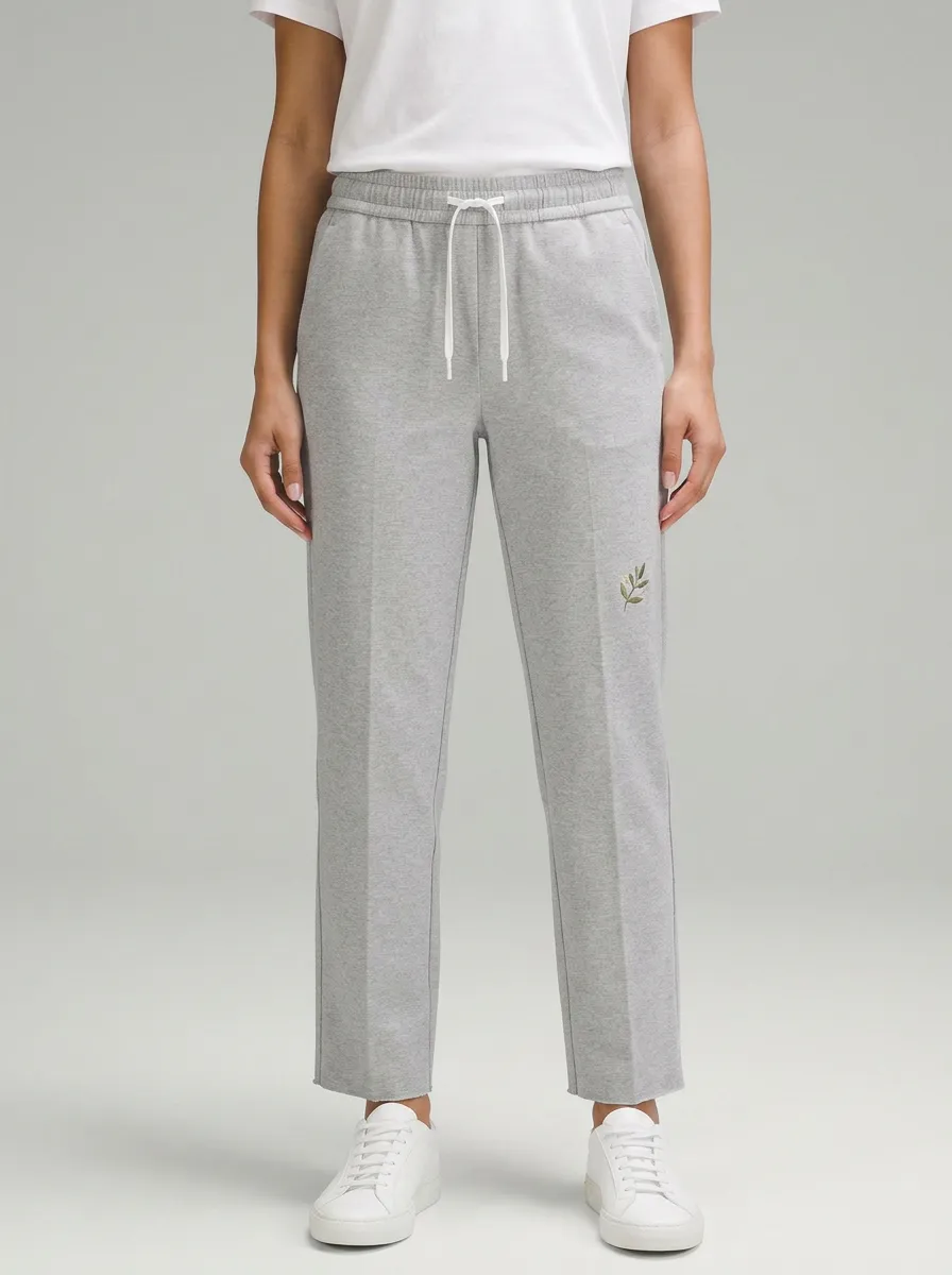 Women's Classic Comfort Olive Branch Printed Mid Rise Straight Leg Pants