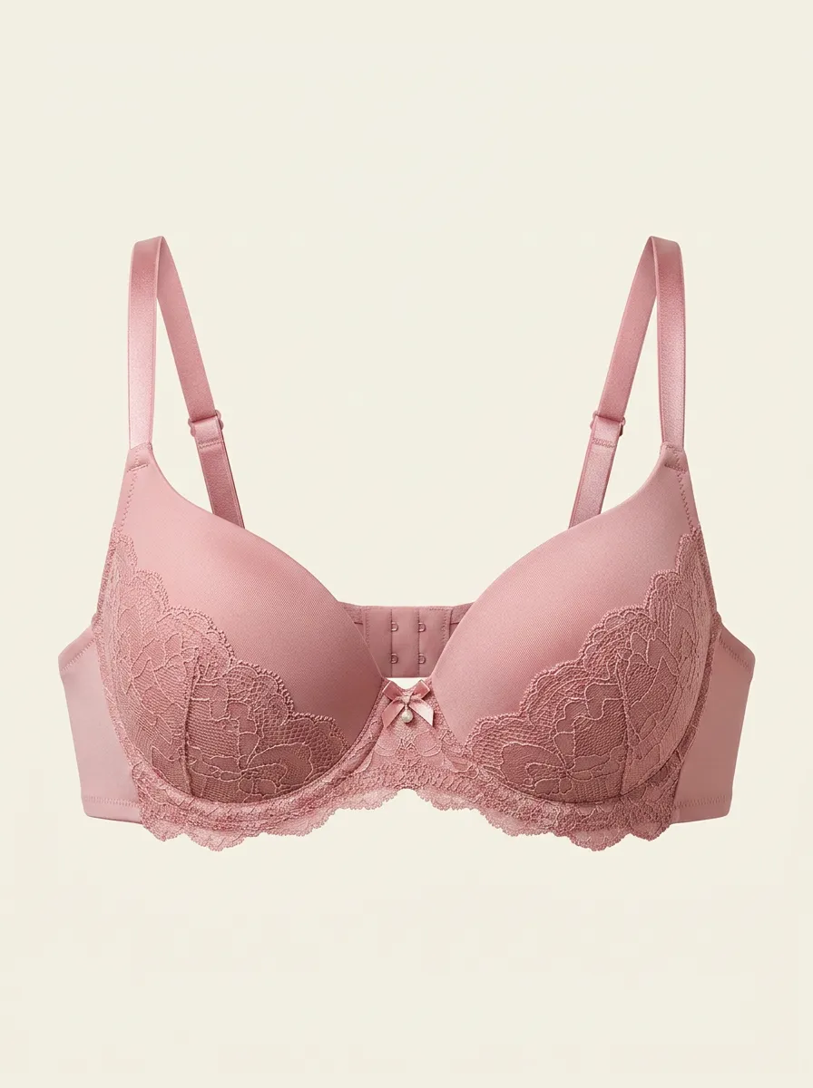 Women's Padded Underwire Lace-Trim Bow-Detail Bra