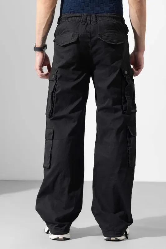 Black Drawstring Cargo Pants