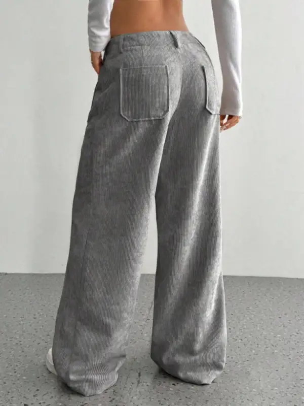 Wide Leg Pocket Detail Pants