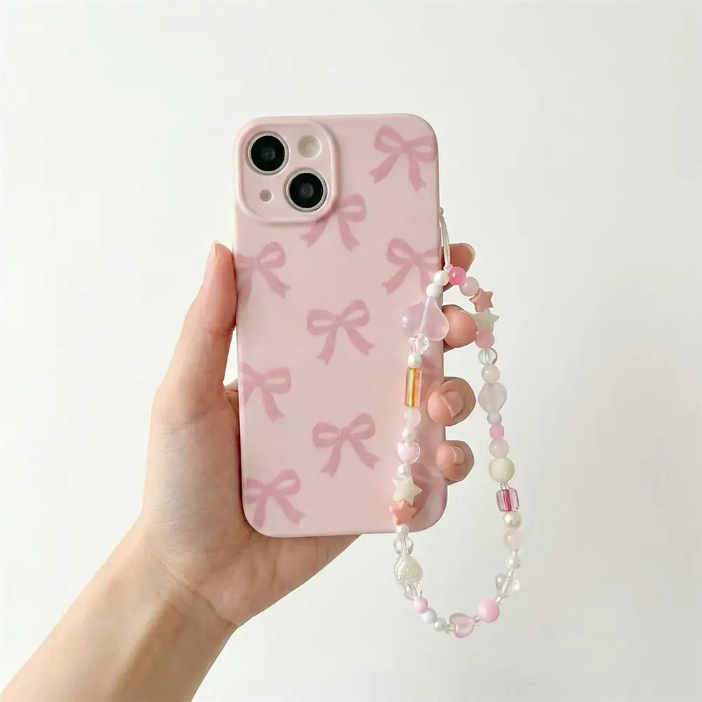 Iridescent Beaded Phone Charm Strap
