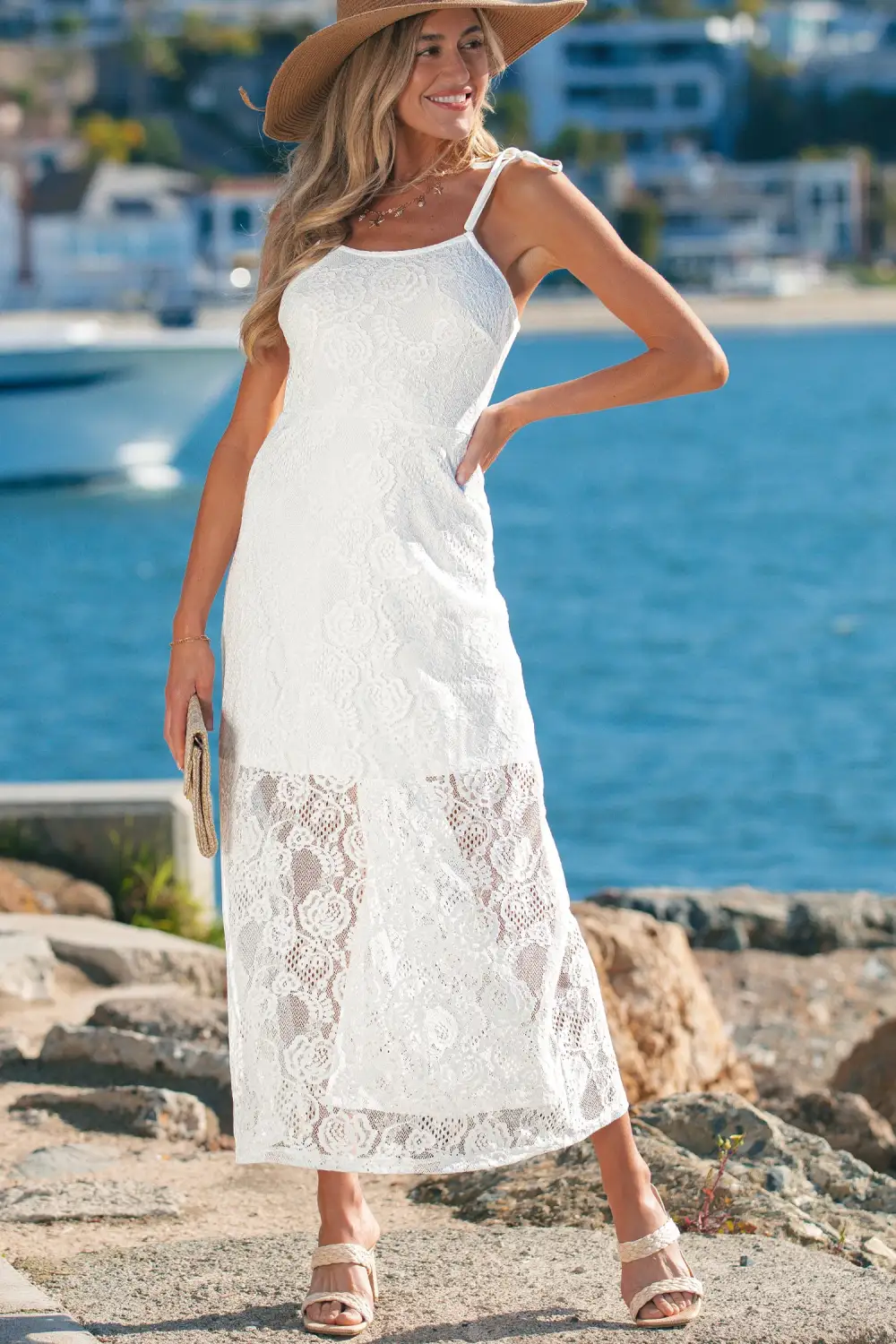 Comfort Fit Floral Lace Dress