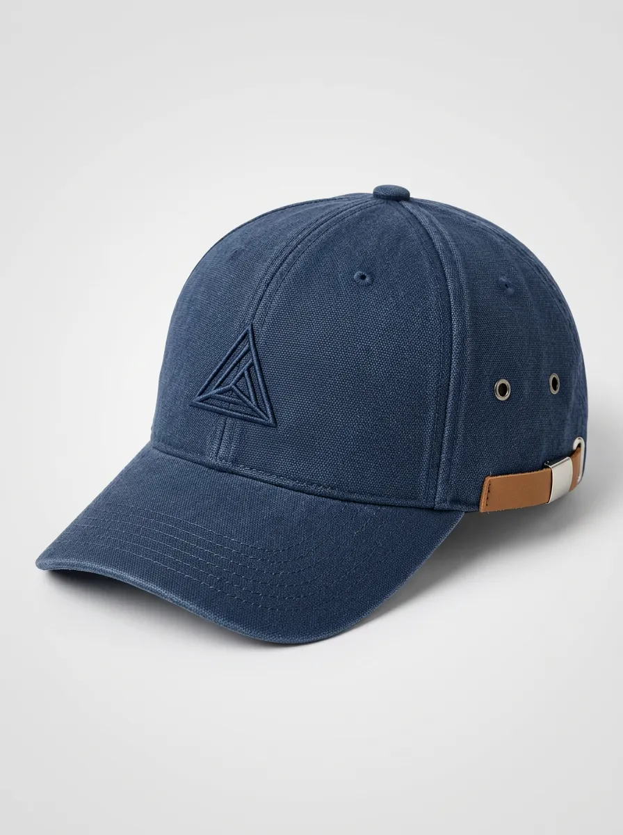 Clean Line Triangle Motif Embroidered Baseball Cap
