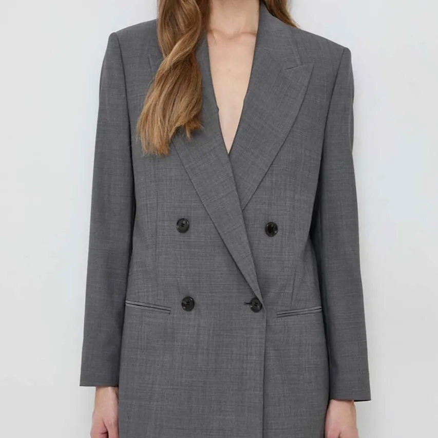 Classic Double-Breasted Relaxed Women's Blazer