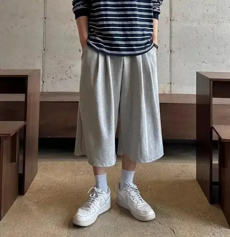 Draped Pleated Mid-Length Shorts