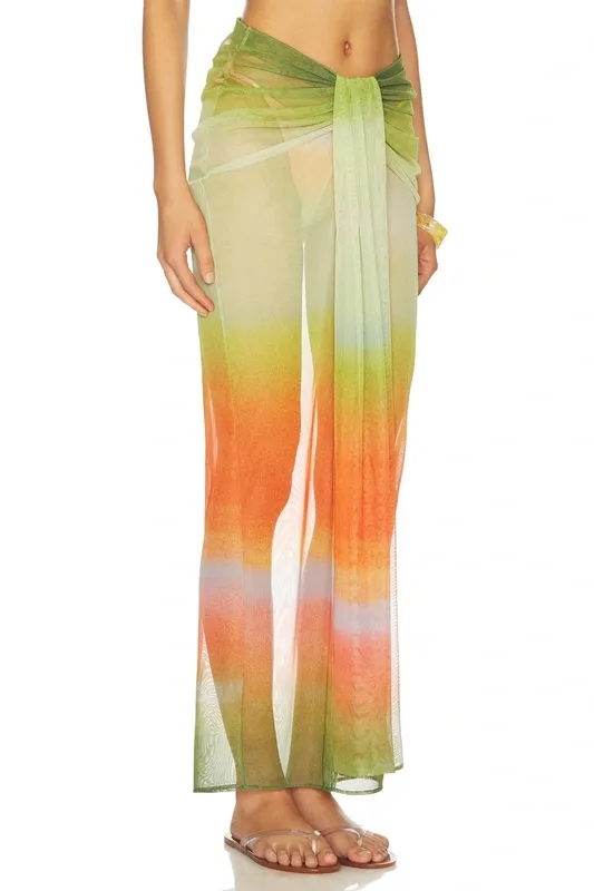 Printed Sheer Maxi Skirt
