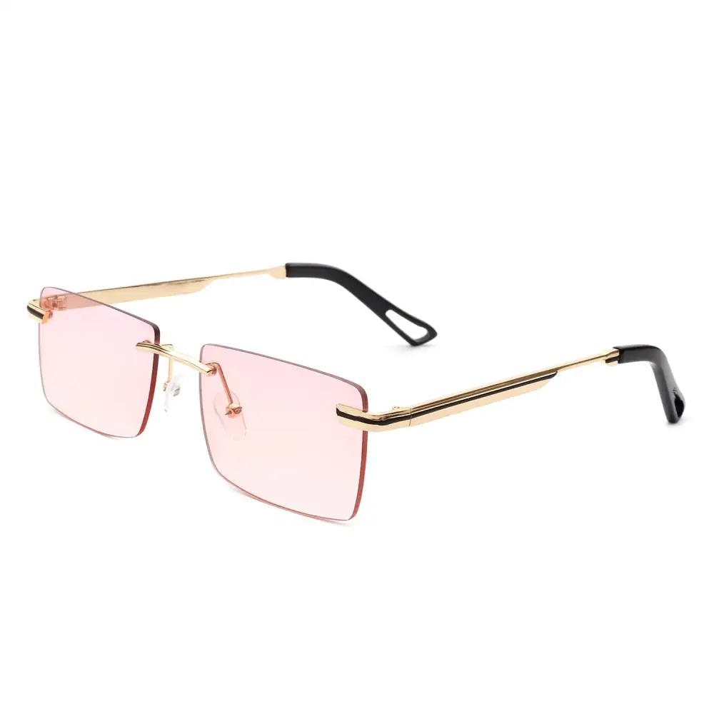 Smooth Rectangle Rimless Frame Sunglasses