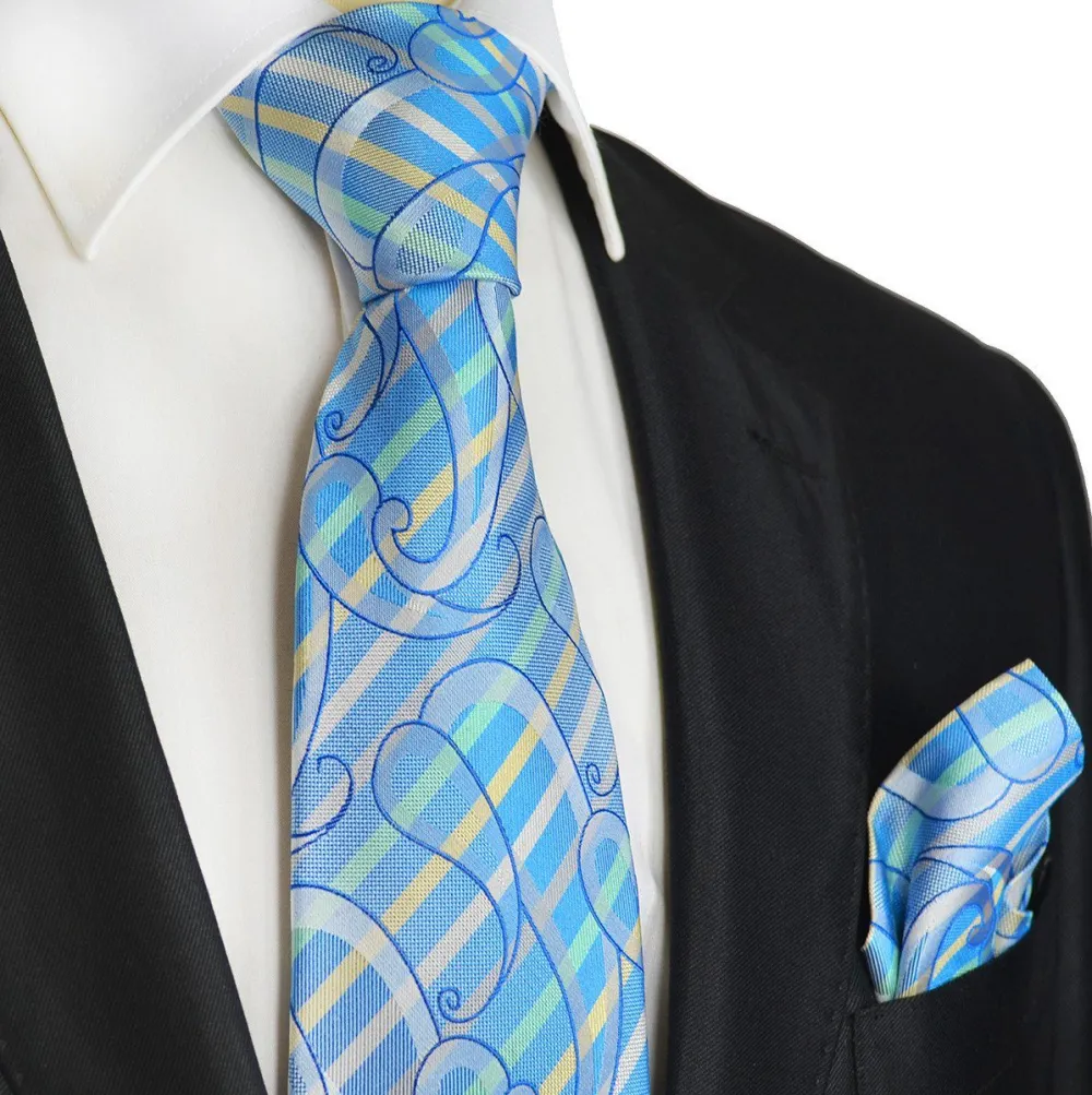 Understated Silk Striped Men's Necktie With Pocket Square