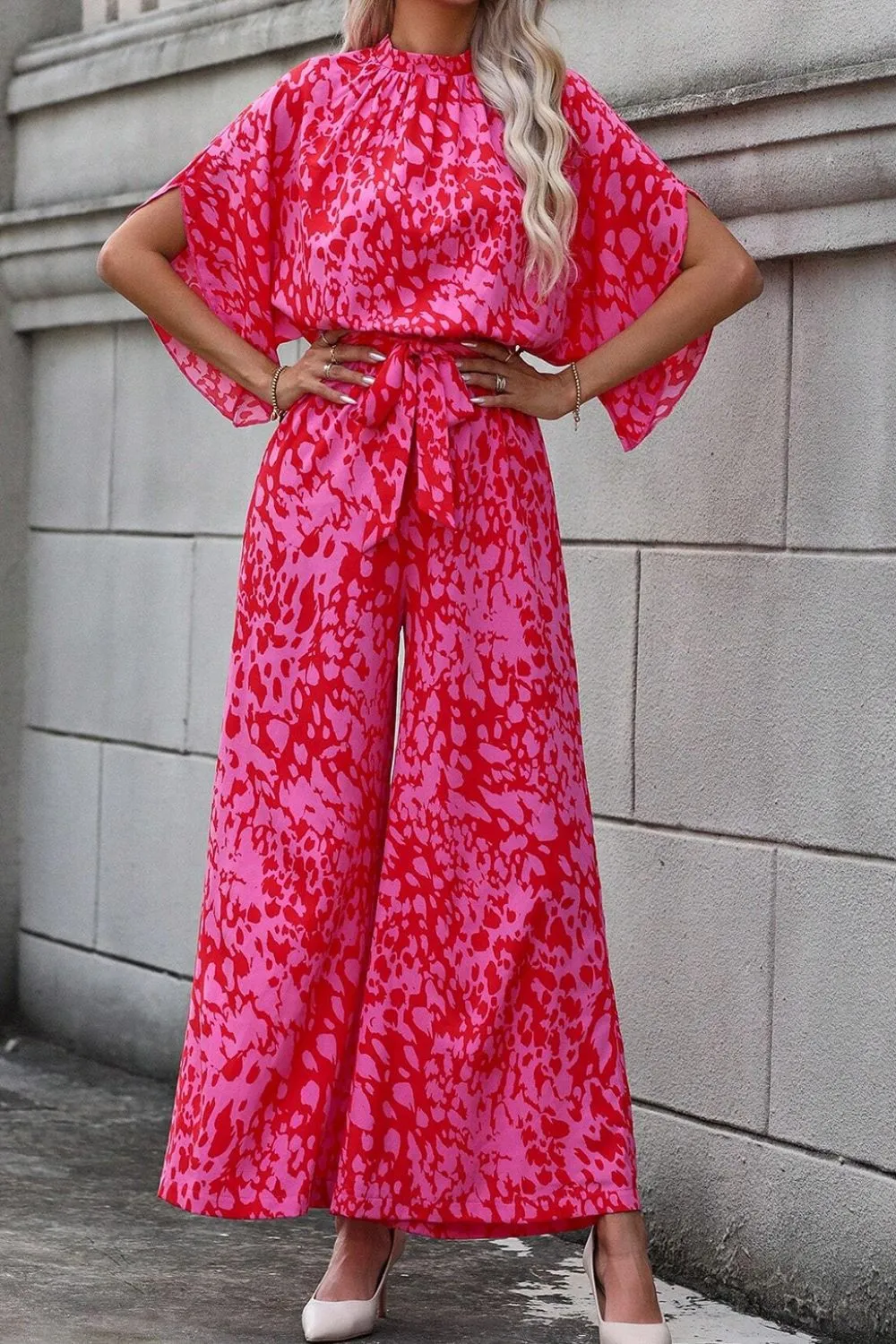 Belted Wide Leg Jumpsuit