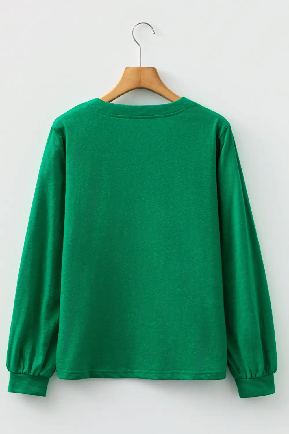 Solid V Neck Long Sleeve Women's Top