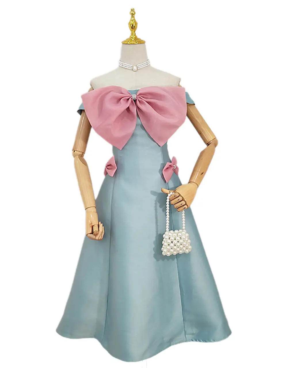 Bow Off Shoulder Party Evening Gown