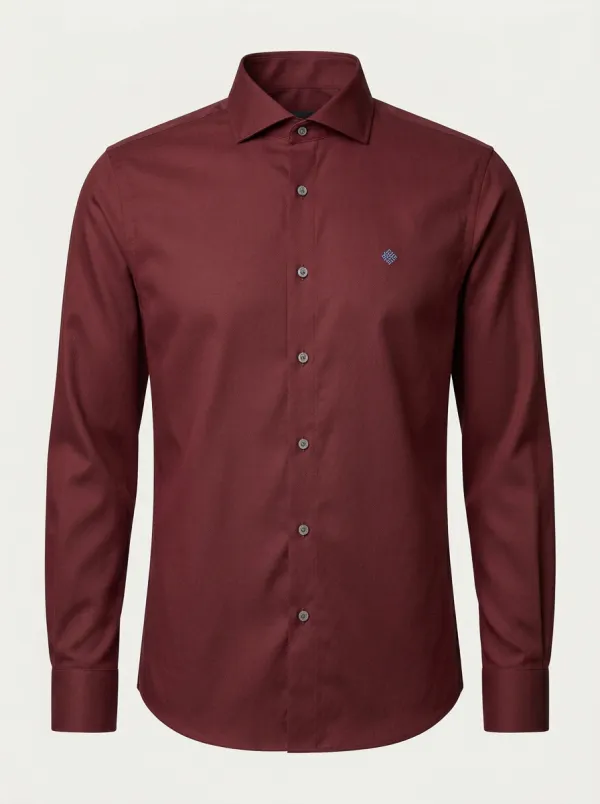 Men's Non-Iron Cotton Embroidered Accent Long Sleeve Shirt