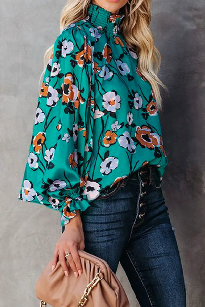 Soft Floral Smocked Blouse
