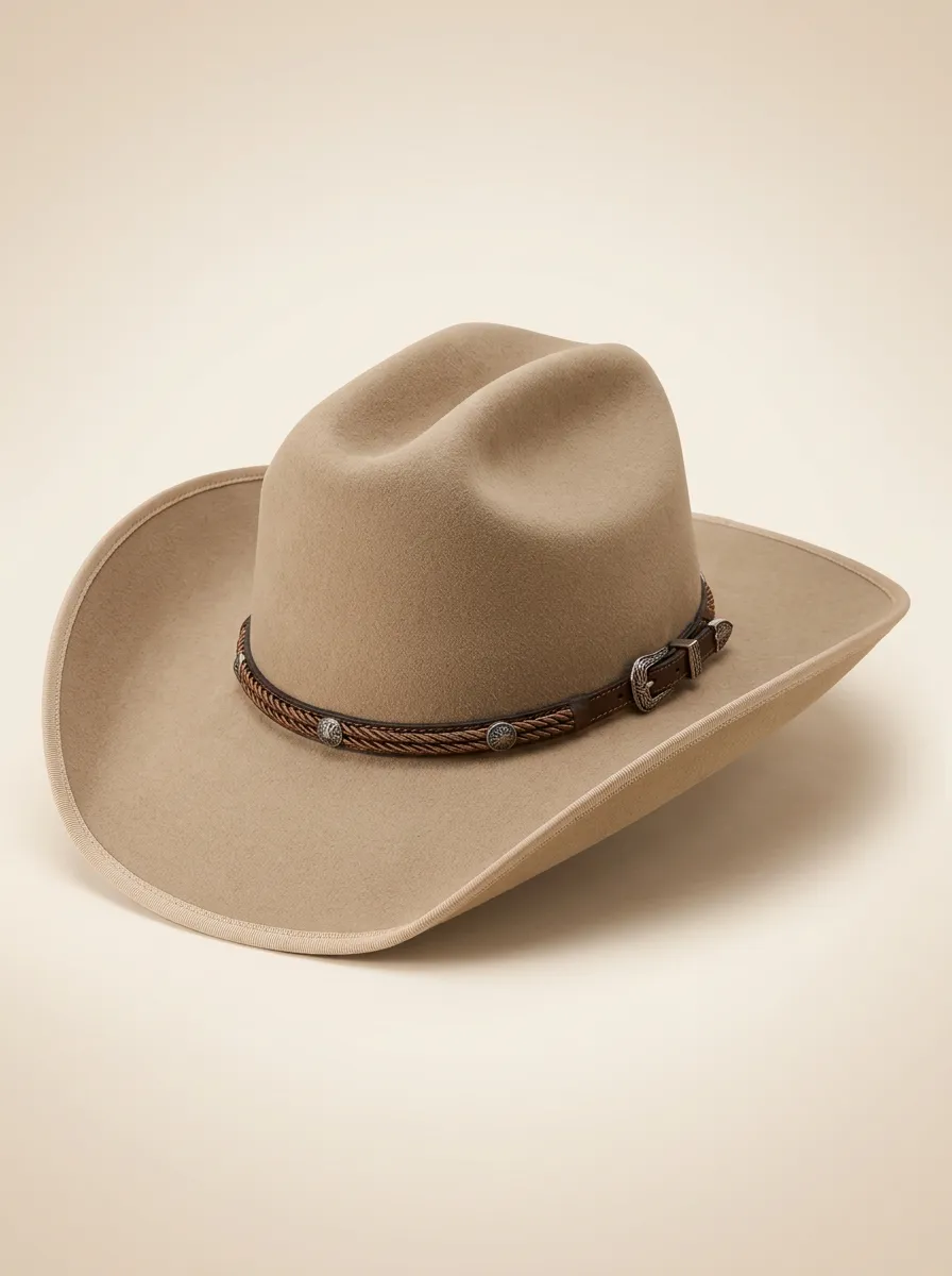 Tan Cowboy Hat Featuring Studded Trim