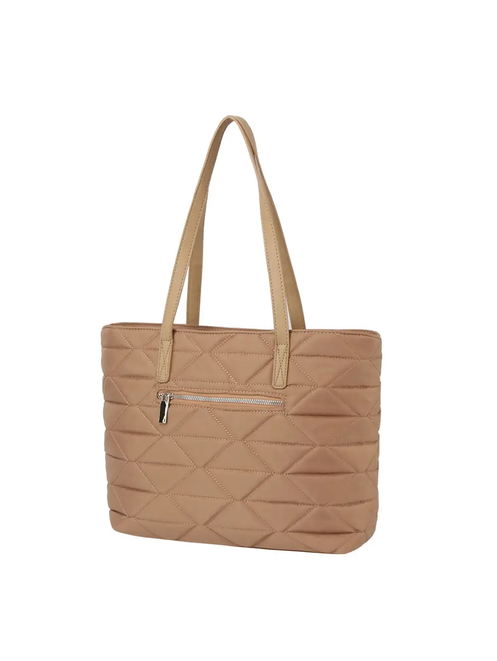 Quilted Pocketed Faux Leather Tote Bag Set