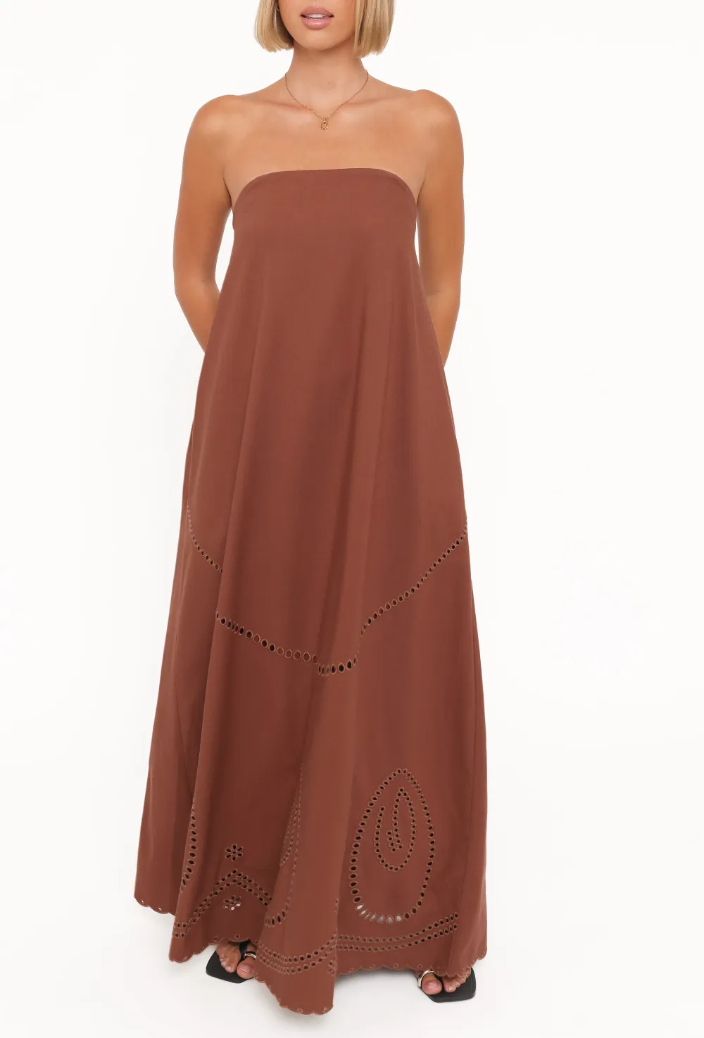 Strapless Cotton Maxi Dress