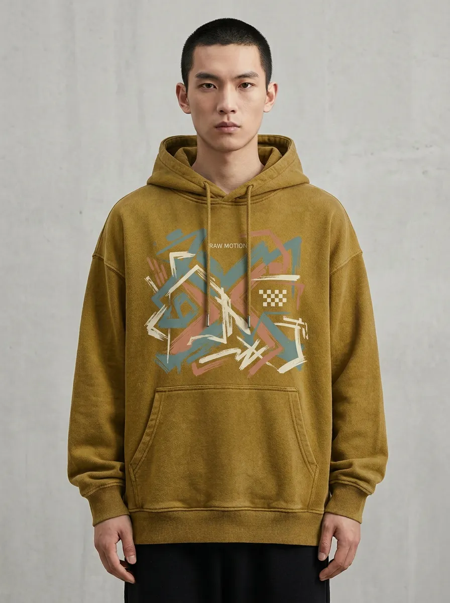 Abstract Brushstroke Men's Graphic Hoodie