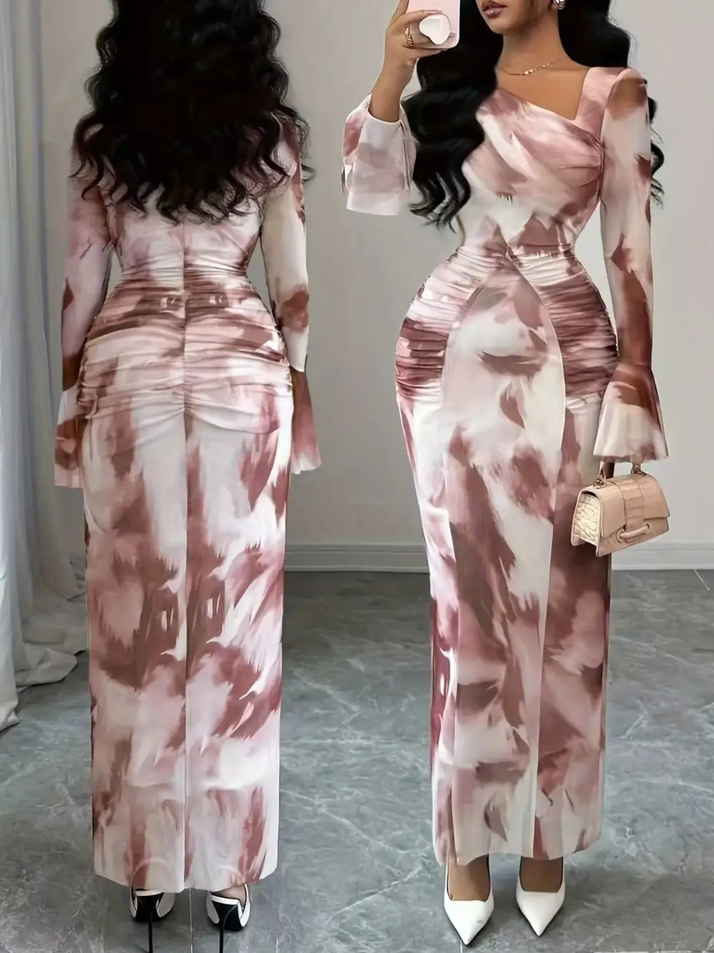 Easy Fit Long Sleeve Maxi Dress
