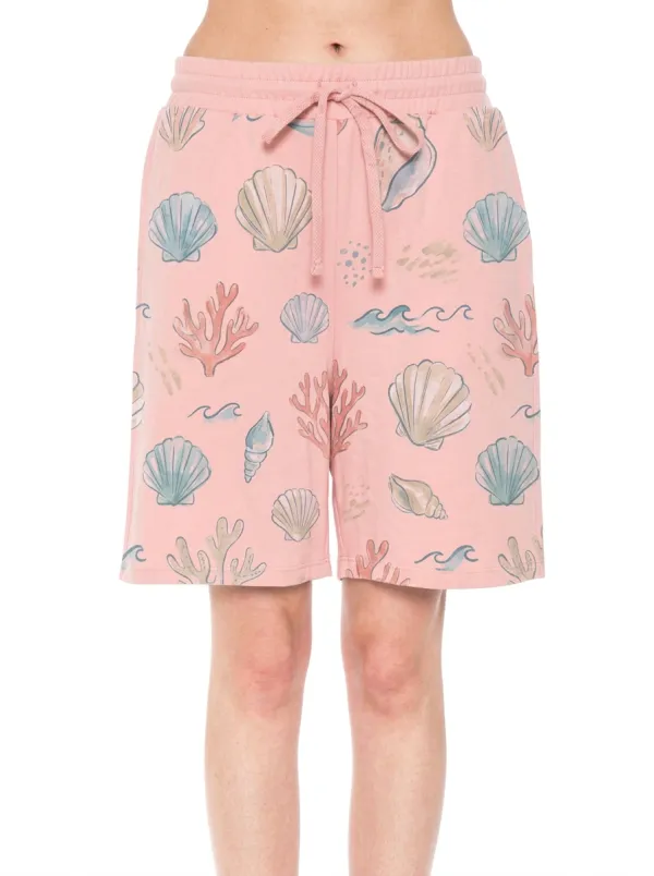 Women's Marin Coastal Seashell Coral Graphic Shorts