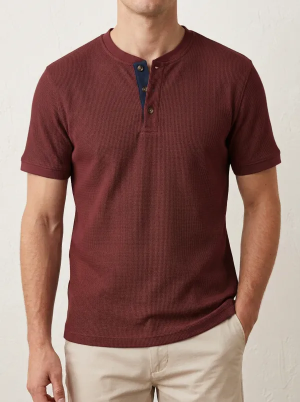 Modern Comfort Men's Short-Sleeve Henley Shirt
