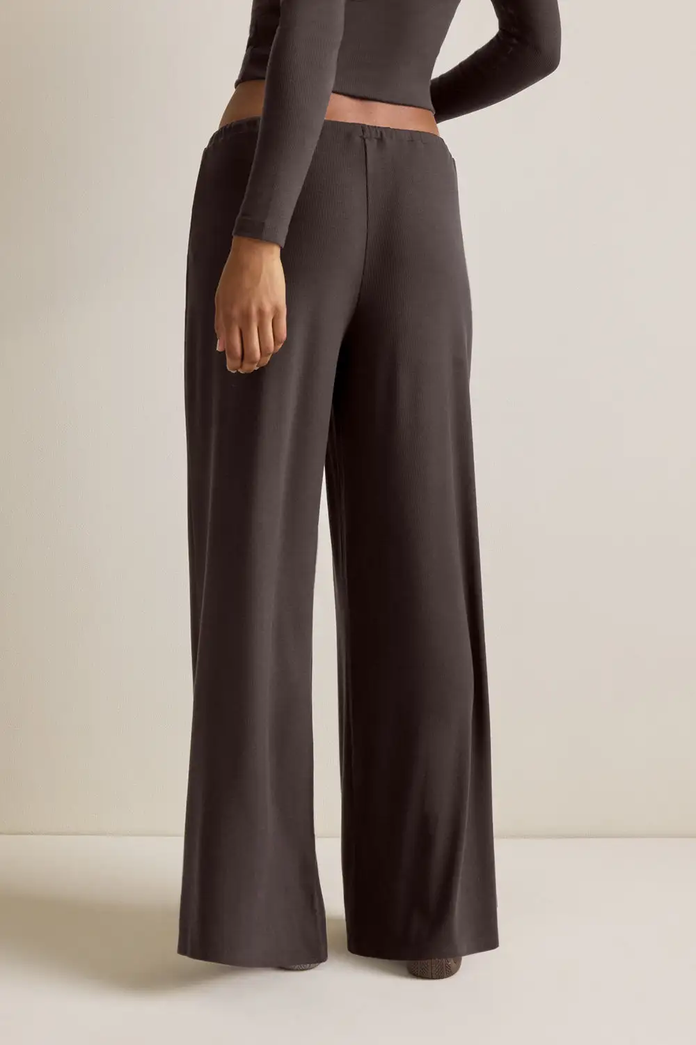 Relaxed Rib Drawstring Trousers