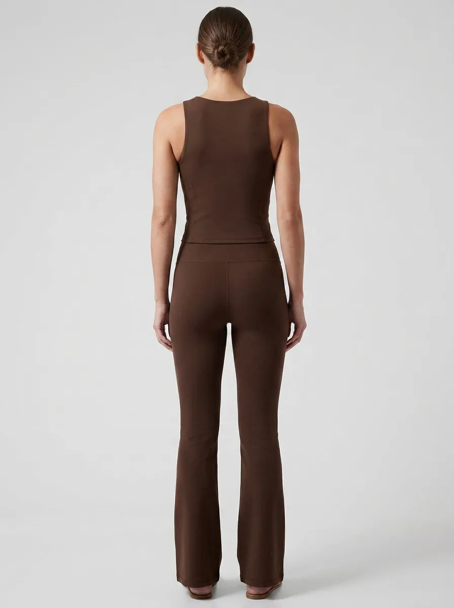 Yoga Tank-Top Women's Tank Top Flare Pants Active Set