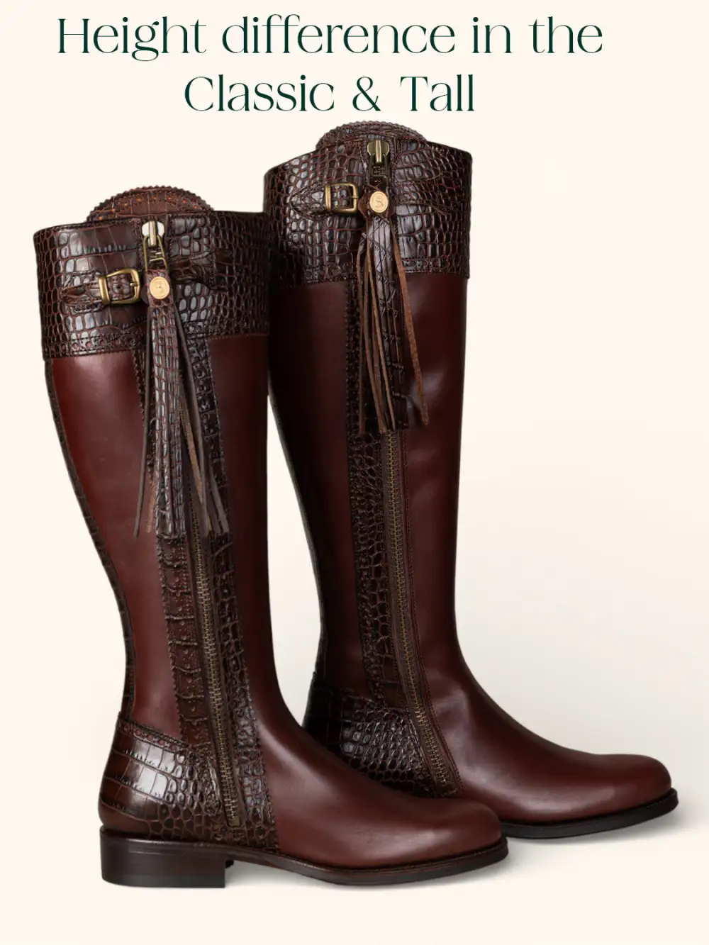 Understated Modern Mock Croc Tall Riding Boots