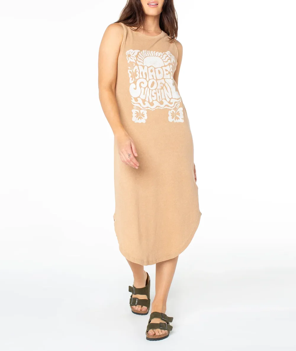 Printed Sleeveless Round-Neck Long Dress
