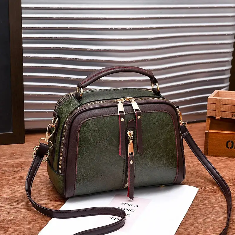 Chic Red Multi-Zipper Crossbody Bag