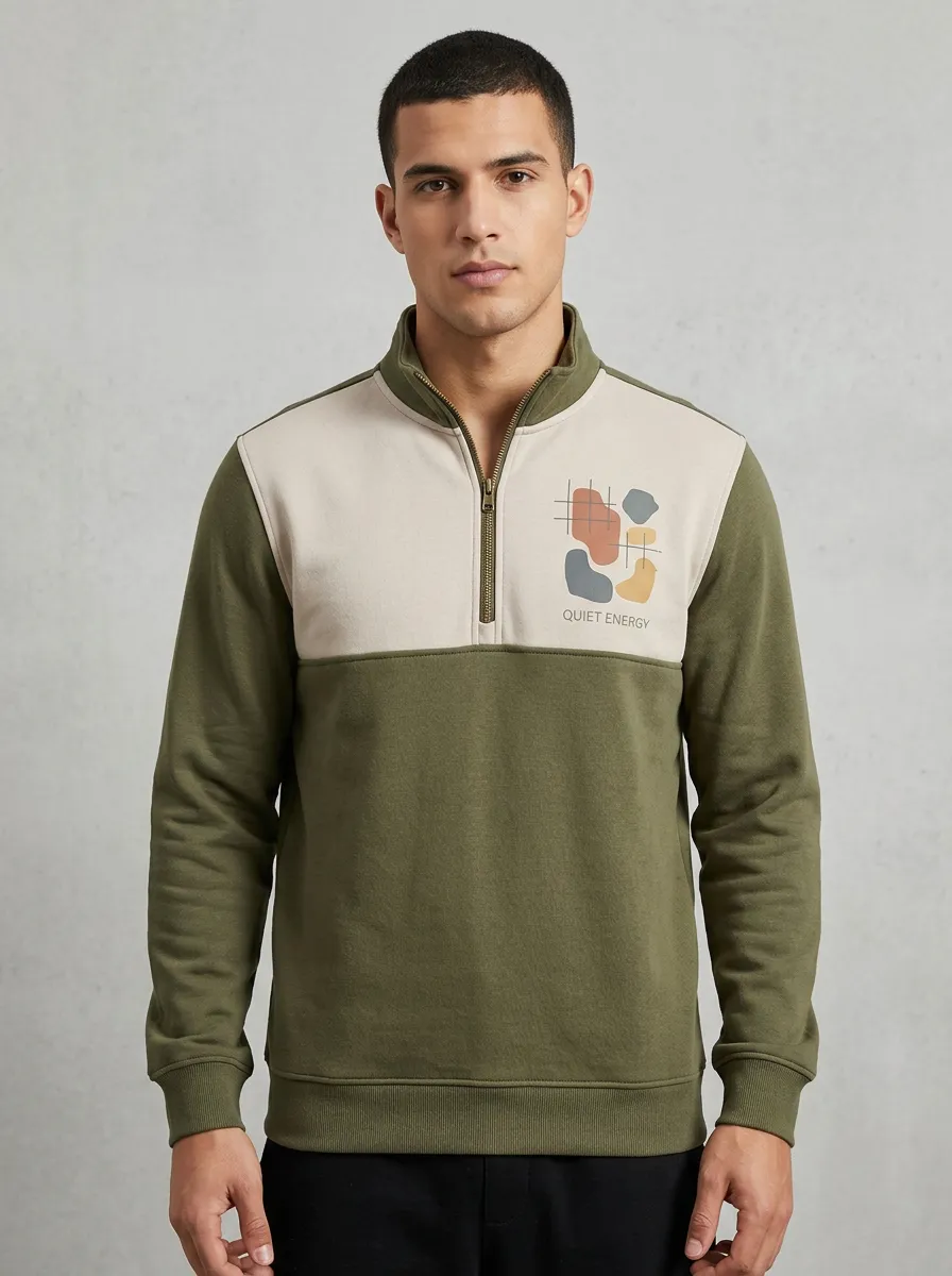 Half-Zip Abstract Men's Half-Zip Sweatshirt