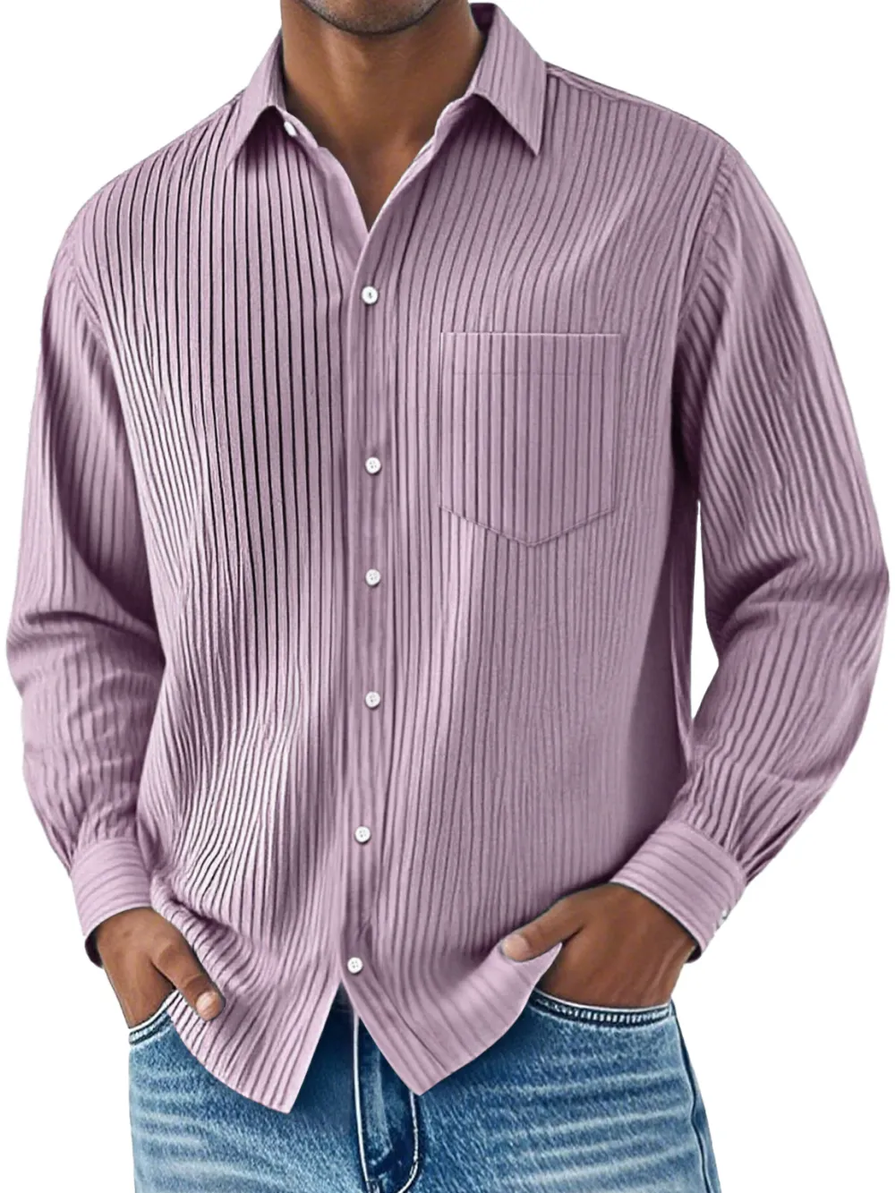 Everyday Ribbed Knit Camp Collar Shirt