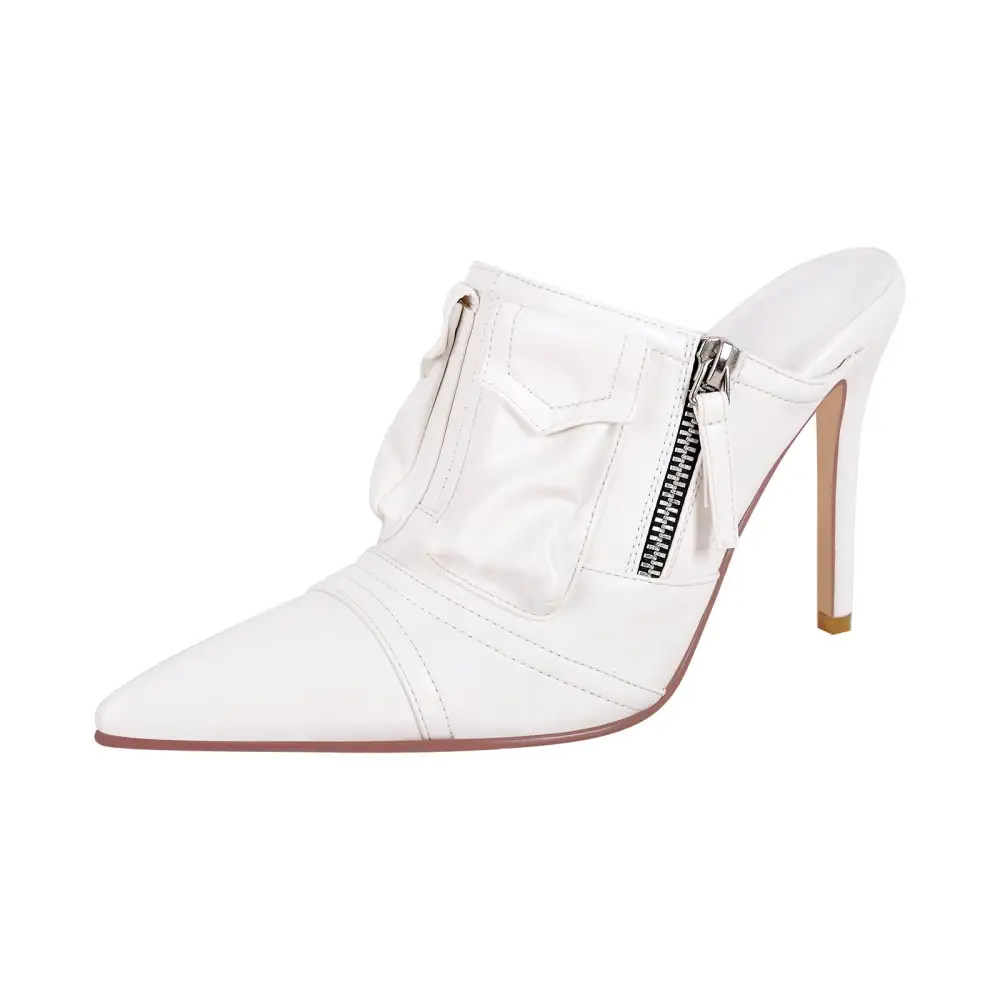 Pointed Toe Stiletto Heeled Mules